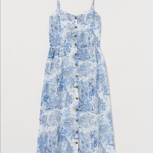 Blue toile midi dress